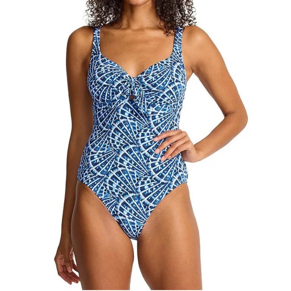 Tommy Bahama Island Cays Shell Cove Tie One Piece, Molded Cup, Size 4,‎ NWT